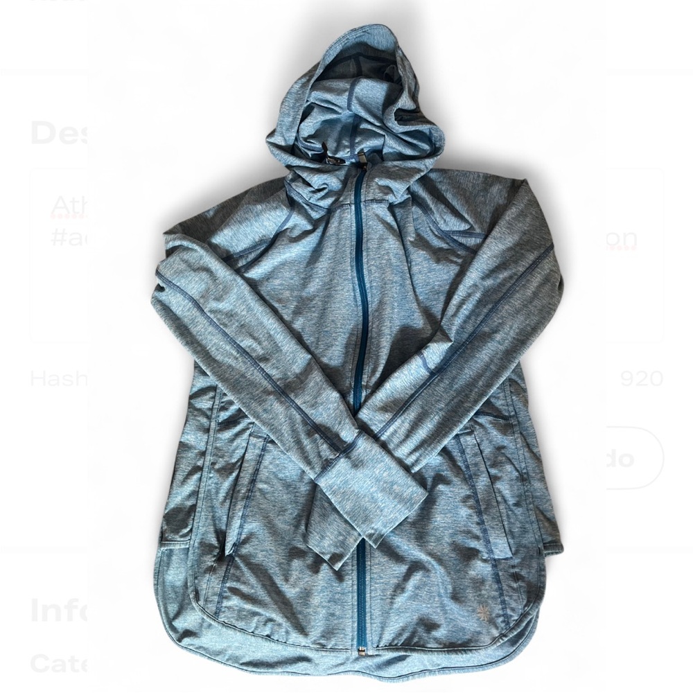 Athleta Women's Blue Hooded Zipped Up Jacket Sz S